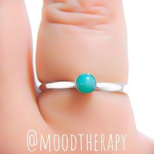 (2-13) 925 Sterling Silver 4MM Amazonite Gemstone Stacking Ring Good Luck Stone